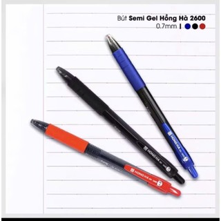 1 Hộp  12 Bút  Semi Gel 0.7mm Hồng Hà nét viết êm trơn nét mực liên tục  SG-2600 2469  