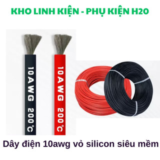   1 mét  Dây điện 10awg - 8awg vỏ silicon siêu mềm chịu nhiệt 200 độ C 