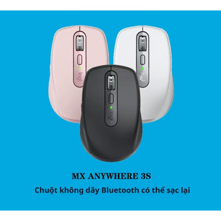 Chuột sạc không dây Logitech MX Anywhere 3S, im lặng, Bluetooth/USB, màu hồng dễ thương dành cho bé gái