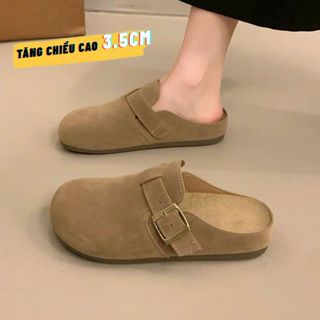  Sục bệt da lộn mẫu mới phong cách Hàn Quốc đế 3.5cm nhẹ êm đi chơi đi học siêu HOT DOZIMAX 