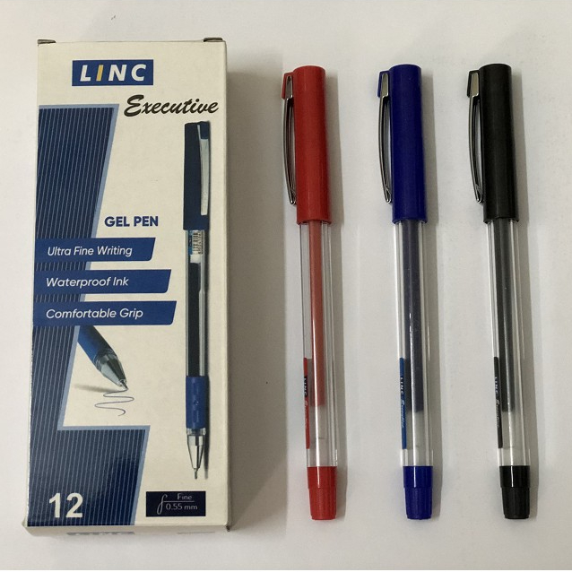 Hộp 12 chiếc Bút bi nước LINC Executive gel (Xanh, Đen, Đỏ)