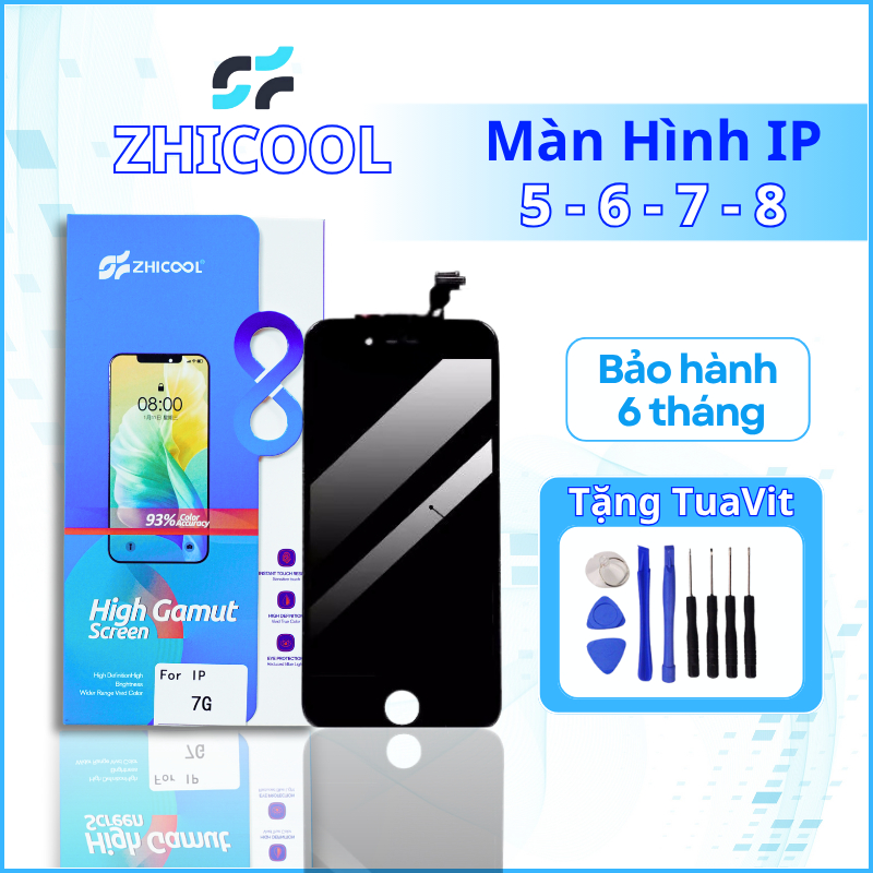 Màn hình cho ip 5,6,7,8, màn hình lcd chính hãng zhicool hiển thị sắc nét, cảm ứng mượt mà