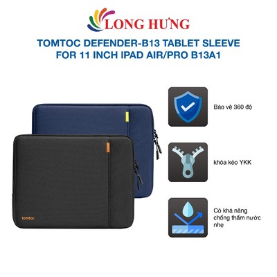 Túi chống tốc Tomtoc Defender-B13 Tablet Sleeve for 11 inch iPad Air/Pro B13A1 - Hàng chính hãng