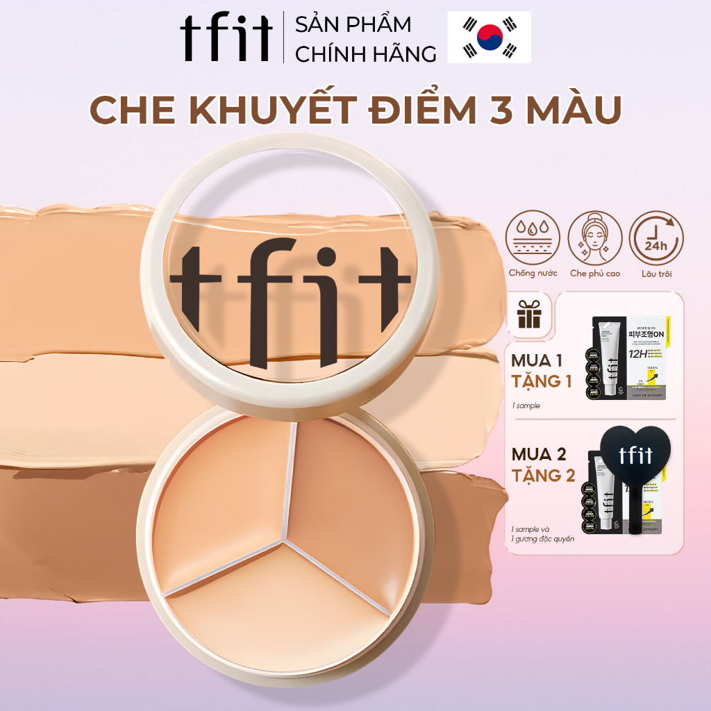 Kem Che Khuyết Điểm COVER UP PRO CONCEALER TFIT Chính Hãng Chuẩn Hàn Quốc Che Quầng Thâm Mắt, Mụn Thâm Đỏ 15g