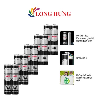Pin than đen Panasonic AAA R03NT/2S-V (2 viên/10 viên) - Hàng chính hãng