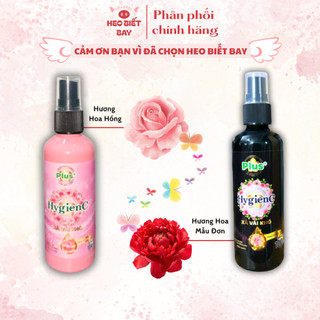  Xịt Xả Vải Khô Thơm Như Giặt Tiệm HygienC Plus 100ml - Hương Hoa Lưu Hương Lâu 48h Làm Mềm Vải 