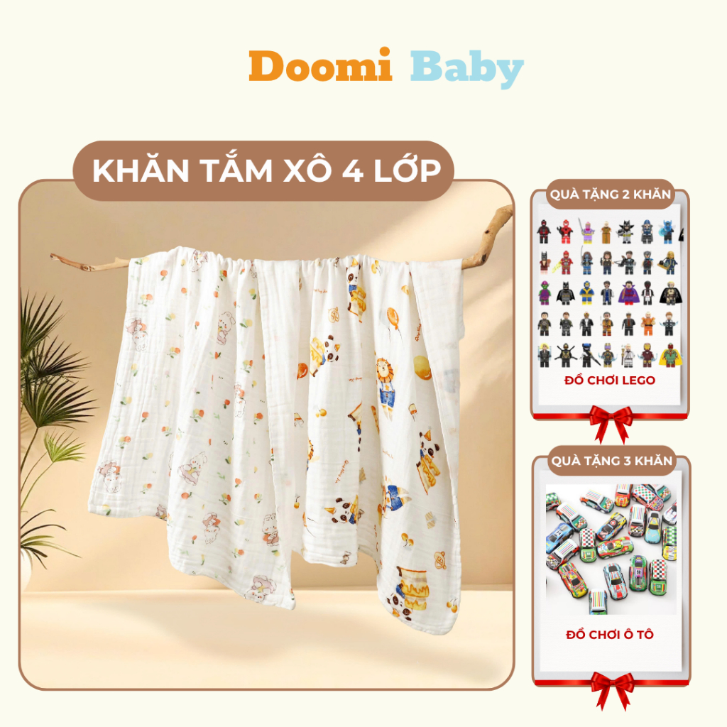 [Giá sỉ] Khăn Tắm Xô Cho Bé Mẹ & Bé 6 Lớp Doomi Baby Khăn Tắm Xô Xuất Nhật Cho Bé HT618 - HT720