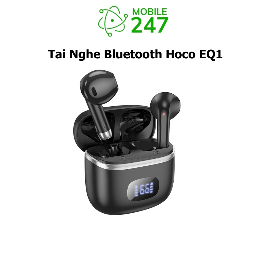 Tai Nghe Bluetooth Hoco EQ1/EQ2 Có Đốc Sạc - Màn Hình Led Thời Gian - Sử Dụng 7H - Âm Thanh Nổi - Có