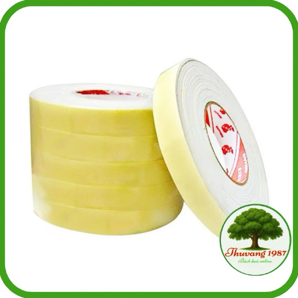 Băng keo xốp 2 mặt 2.4cm dán tường, cuộn băng keo xốp đa năng (khoảng 5m)