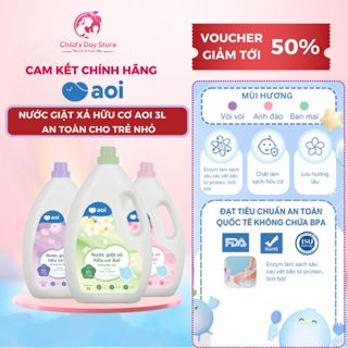  Nước giặt xả hữu cơ Aoi 3L cho bé Không kích ứng da An toàn Lành tính Dịu nhẹ và Thơm Mát. Childs day store 