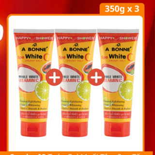 COMBO 3 Tuýp Vitamin C Gel Muối Tắm Spa Tẩy Tế Bào Chết Trắng Da Hạt Siêu Mịn A Bonne' 350g x3