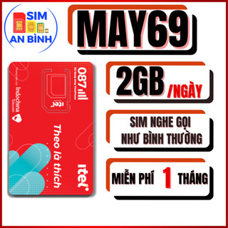 Sim 4G Vinaphone ITEL MAY69 – Miễn Phí Tháng Đầu – 2GB/Ngày(60GB/Tháng) – Sim An Bình - Sim Ngọc Mai
