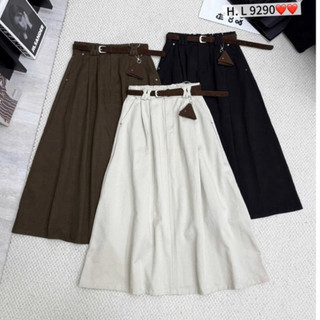  CHÂN VÁY KAKI THÔ XOÈ DÁNG DÀI KÈM ĐAI HÀNG QCL1 MS289290 