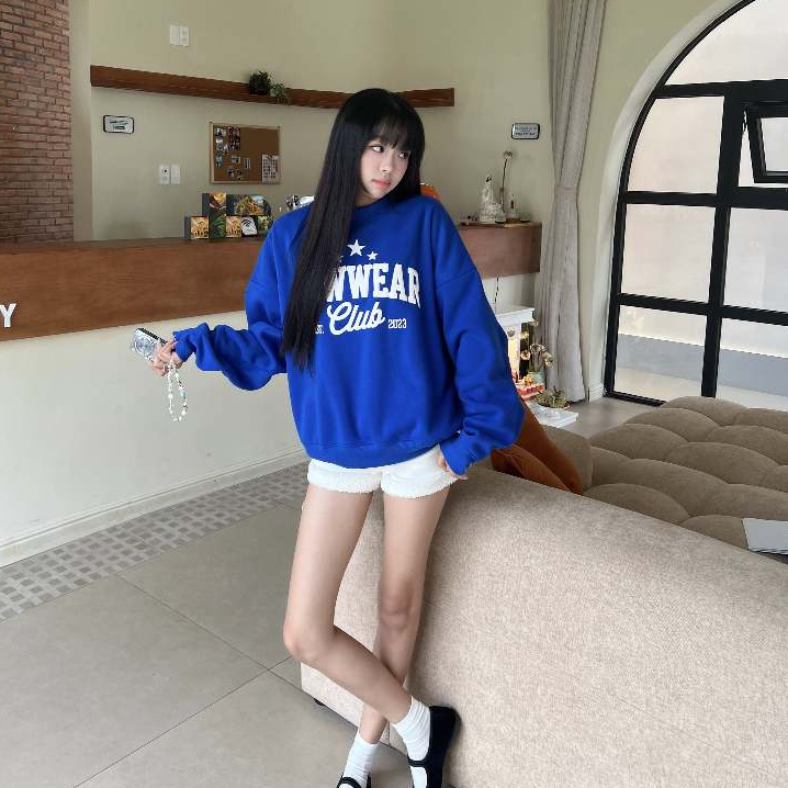 ( Deal Mở Bán )  Áo Nỉ Sweater In Phồng Ver 5 Nowwear Tay Phồng Form Boxy Chất Nỉ Bông Dày Dặn Nam Nữ Unisex | BigBuy360 - bigbuy360.vn