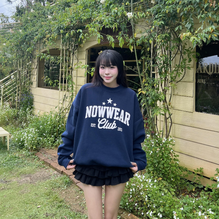 ( Deal Mở Bán )  Áo Nỉ Sweater In Phồng Ver 5 Nowwear Tay Phồng Form Boxy Chất Nỉ Bông Dày Dặn Nam Nữ Unisex | BigBuy360 - bigbuy360.vn