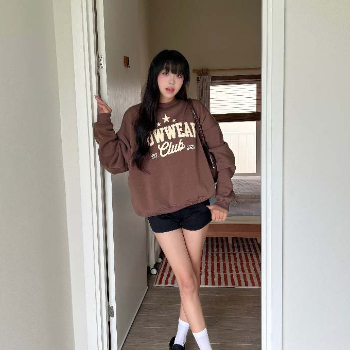 ( Deal Mở Bán )  Áo Nỉ Sweater In Phồng Ver 5 Nowwear Tay Phồng Form Boxy Chất Nỉ Bông Dày Dặn Nam Nữ Unisex | BigBuy360 - bigbuy360.vn