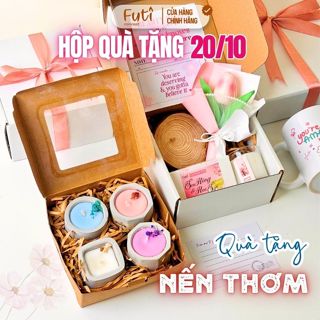 Hộp Quà Tặng Dịp Lễ 20/10 Nến Thơm, Sáp Thơm Handmade, Set Quà Gấu, Vớ Tặng Người Yêu, Mẹ, Đồng Nghiệp