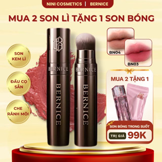 [MUA 2 TẶNG 1] Son kem lì Bernice Lux Edition sẵn đầu cọ, son kem hai đầu che vân môi
