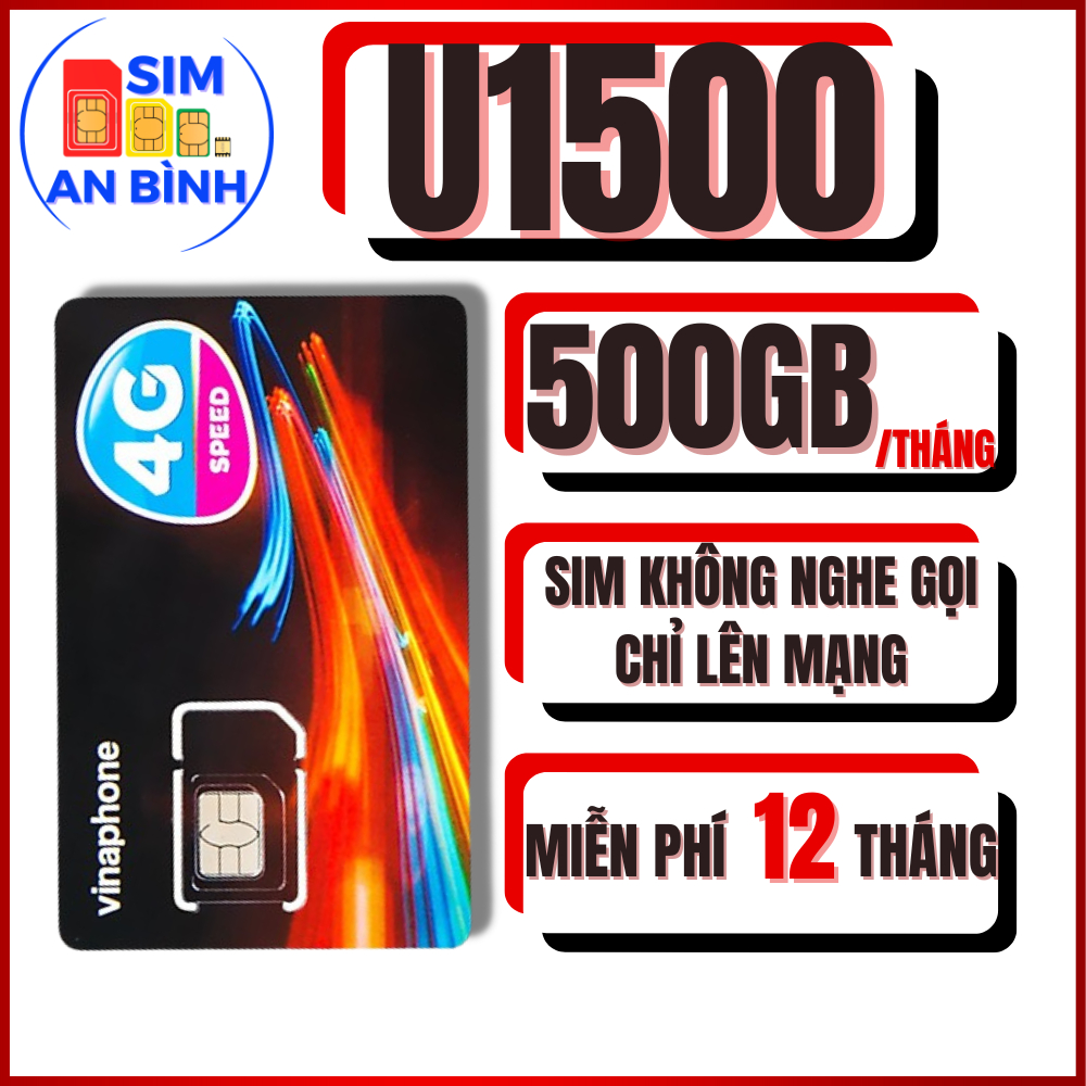 SIM 5G VINAPHONE 12FCLUB, 12D159V, U1500 – 500GB/THÁNG, TRỌN GÓI 12T – SIM AN BÌNH - Sim Ngọc Mai