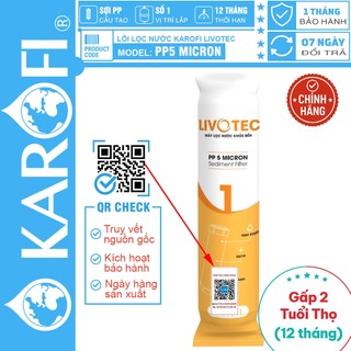 [CHÍNH HÃNG 100%] Lõi lọc nước Karofi Livotec Số 1 PP 5 Micron, Có tem kiểm tra hàng chính hãng