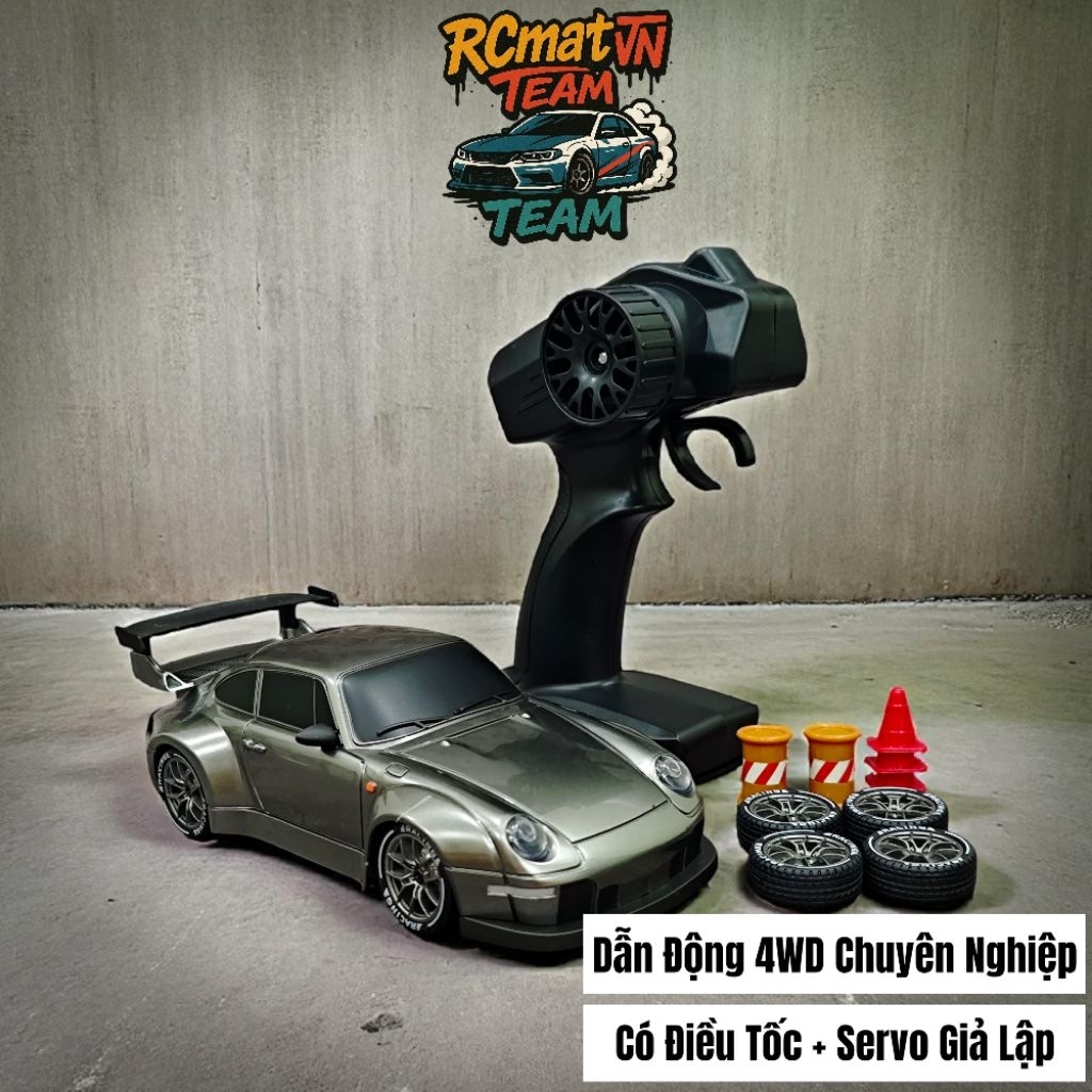 [NEW 2025]Xe điều khiển Drift Hyper Porche Barrel F1 1:20 có điều tốc, servo 30km có đèn, vỏ cứng, pin sạc