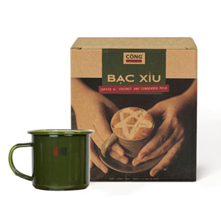 Cà phê bạc xỉu hoà tan C+ và Ca men cải tiến màu xanh 360ml Cộng Cà Phê