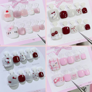Móng chân giả, sơn gel thạch trang trí Hello Kitty, BC25, yi nailbox thiết kế