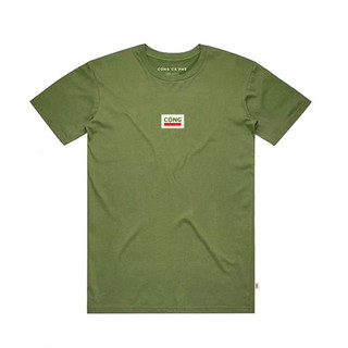  Áo thun unisex Cộng Cà Phê cotton co giãn 4 chiều xanh 