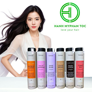 Dầu gội và mặt nạ bù màu cho tóc nhuộm đỏ, đồng, nâu, xám khói, bạc Lakme Teknia  300ml - 200ml
