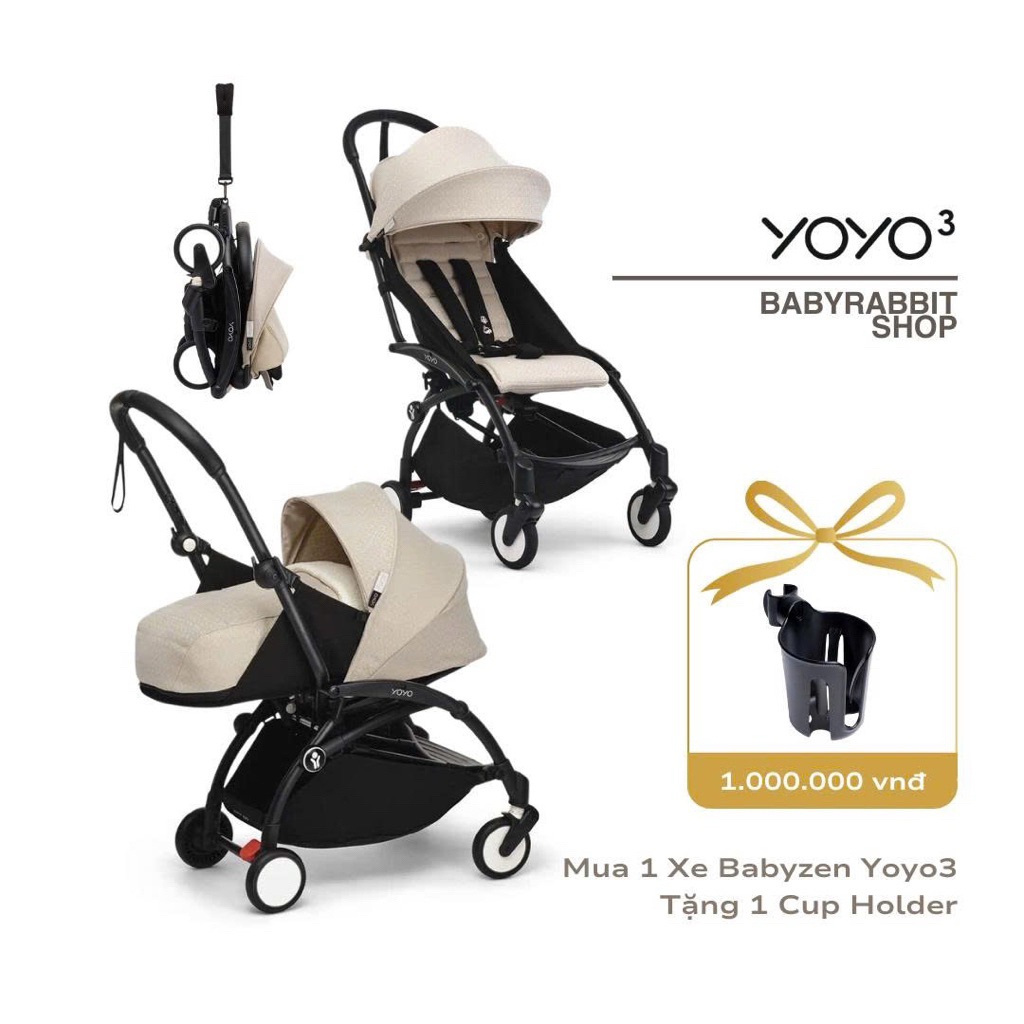 Xe đẩy du lịch gấp gọn Babyzen YOYO3 -  Bonpoint beige phiên bản giới hạn