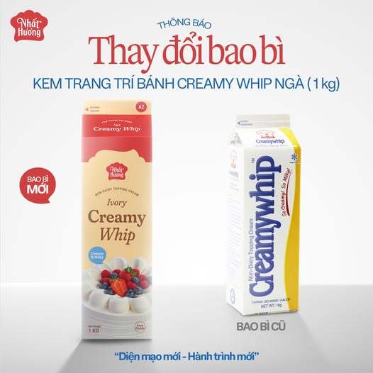 Kem Topping  Creamywhip Ngà  A2 1kg