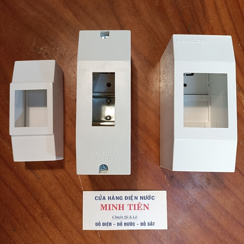 (Combo 5, 10 cái) Hộp đế nổi NANOCO dùng cho HB (CB  cóc), CB/APTOMAT/MCB 1 tép (1P), 2 tép (2P)