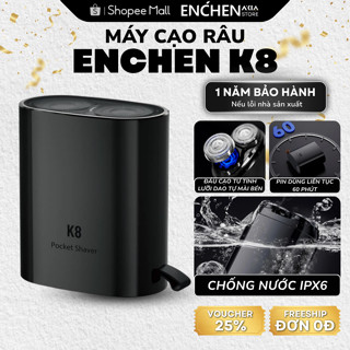 Máy Cạo Râu Enchen K8 | Lưỡi Dao Tự Mài, Đầu cạo 2D ẩn, Chống Nước IPX7, Pin dùng 2 tháng, BH 1 năm