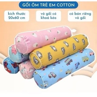 Gối ôm cho bé trai , bé gái chất liệu cotton 100% mát mềm mịn thấm hút tốt có khoá kéo ruột bông gòn