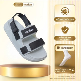 Giày Sandal Nữ Quai Ngang Đế Êm Chống Trơn, Dây Dù, Màu Xám Đen Size 36-40 - Sandani