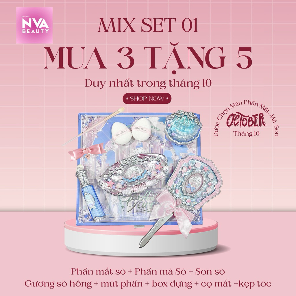 [Đang Về HCM] Bộ Quà Tặng Swan Ballet/ Shell's Jewel/ Dâu Cupid 8 Món Flower Knows Chính Hãng (Cố Định Màu Như Ảnh)