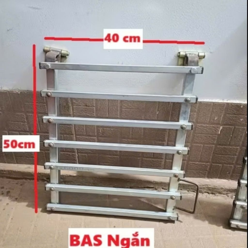 Cầu Thang Dắt Xe Gấp Gọn Thông Minh Bass Ngắn Gắn Phù Hợp Dốc Cao 20cm Sắt Mạ Kẽm Kích Thước 40x50cm