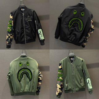  Áo khoác bomber gió nam nữ PB thêu logo cao su phối miệng cá mập lưng mix tay loang rằn ri boy phố AK261P 