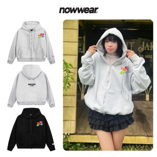   Không Xù Lông   Áo khoác Hoodie Zip form boxy Nỉ Chân Cua Thêu Logo Nowwear dày 400gsm   2 túi trong   