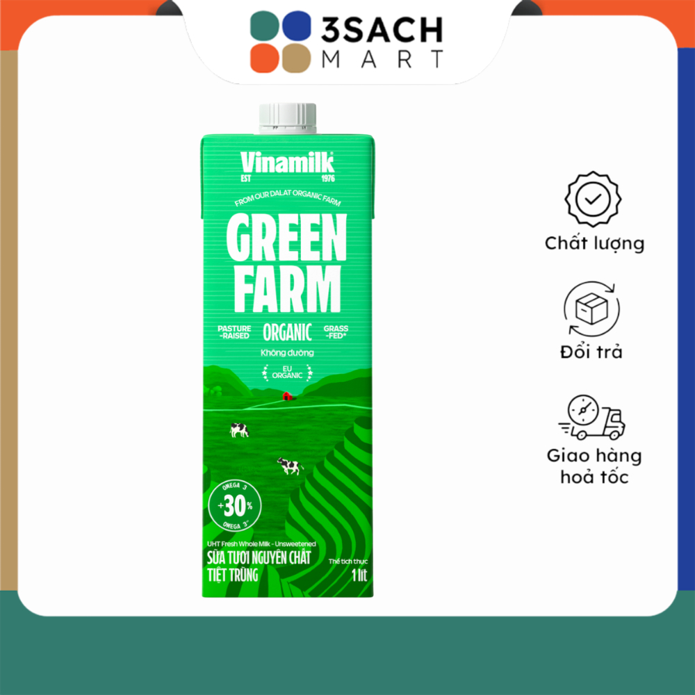 Sữa Tươi Tiệt Trùng Vinamilk Green Farm Organic (Hộp 1L)