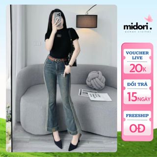 Quần Jean Nữ Ống Loe Tôn Dáng 9 Tấc MIU.MIU, Quần Bò Jean Loe Hach Chiều Cao Midori Shop SS15