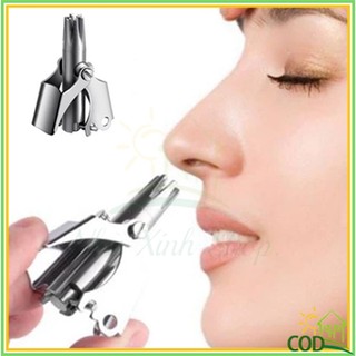 Máy tỉa lông mũi bằng thép không gỉ-Lưỡi Siêu Sắc,máy cắt lông mũi an toàn tiện lợi kèm cọ vệ sinh