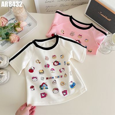 Áo Thun Tay Ngắn Bé Gái Hình Mèo Unicorn 1-9 Tuổi MINTSCLOSET Quảng Châu - AR8427