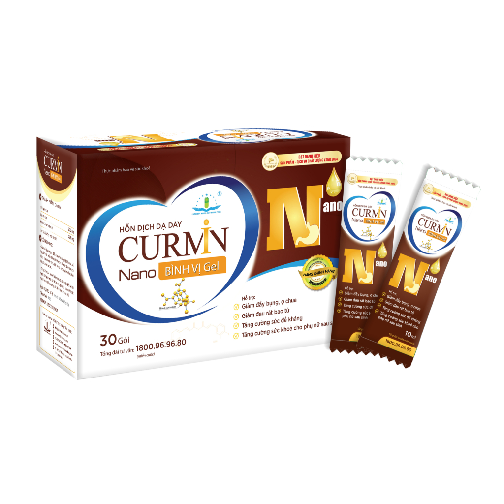 Hỗn Dịch Dạ Dày Curmin Nano Bình Vị Gel BÌNH VỊ GÓI TÂM DƯỢC H/30 GÓI
