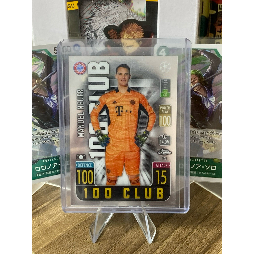 [THẺ CỨNG] Thẻ Cầu Thủ Huyền Thoại Manuel Neuer Topps Chrome Match Attax 2021/22 100 CLUB #195