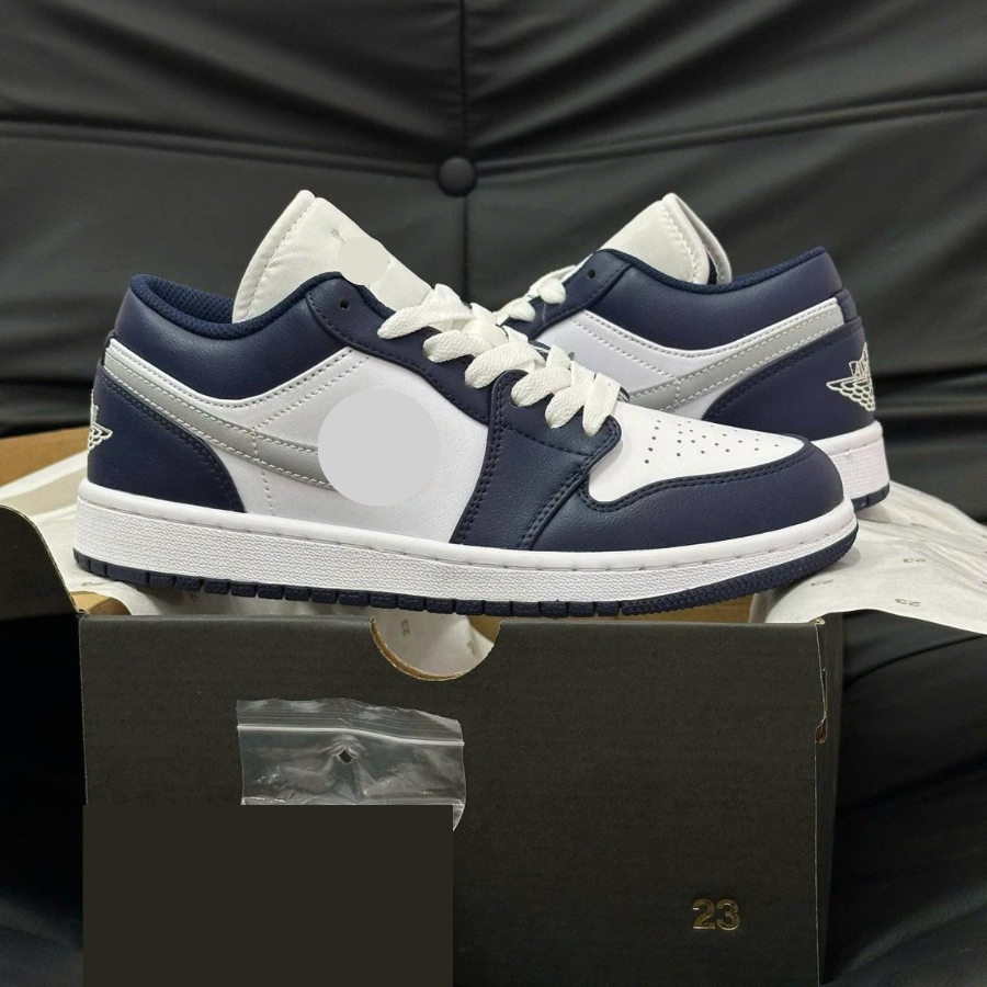 Giày JD1 Low Nam Nữ, Giày JD1 Xanh Navy Nam Nữ  bản Cao Cấp Full Box Bill