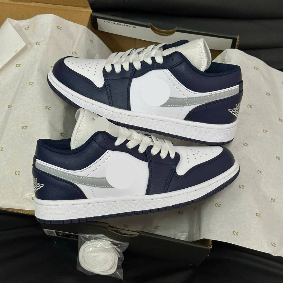 Giày JD1 Low Nam Nữ, Giày JD1 Xanh Navy Nam Nữ  bản Cao Cấp Full Box Bill
