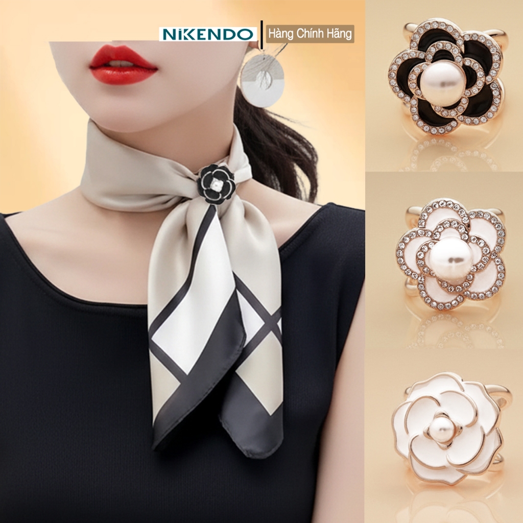 Khuy cài khăn quàng cổ lụa Bandana Turban Cài Áo Nút thắt khăn lụa quàng cổ trendy KU1