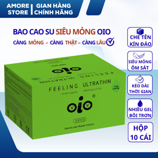 Bao cao su OiO siêu mỏng ôm sát, nhiều gel gốc nước, hỗ trợ kéo dài thời gian – Hộp 10 cái (Bộ sưu tập đa dạng)