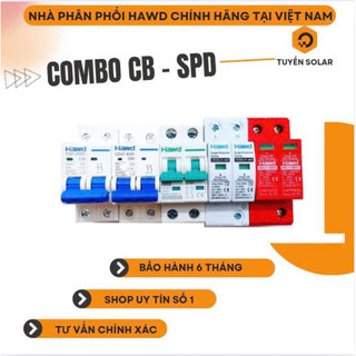 Combo Attomat DC, CB AC, Cắt sét DC, Cắt sét AC đóng tủ điện. Điện Năng Lượng Mặt Trời, HAWD chính hãng.